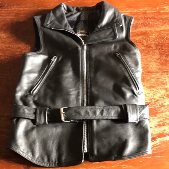 Leather Biker Vest - Picture 4 of 17